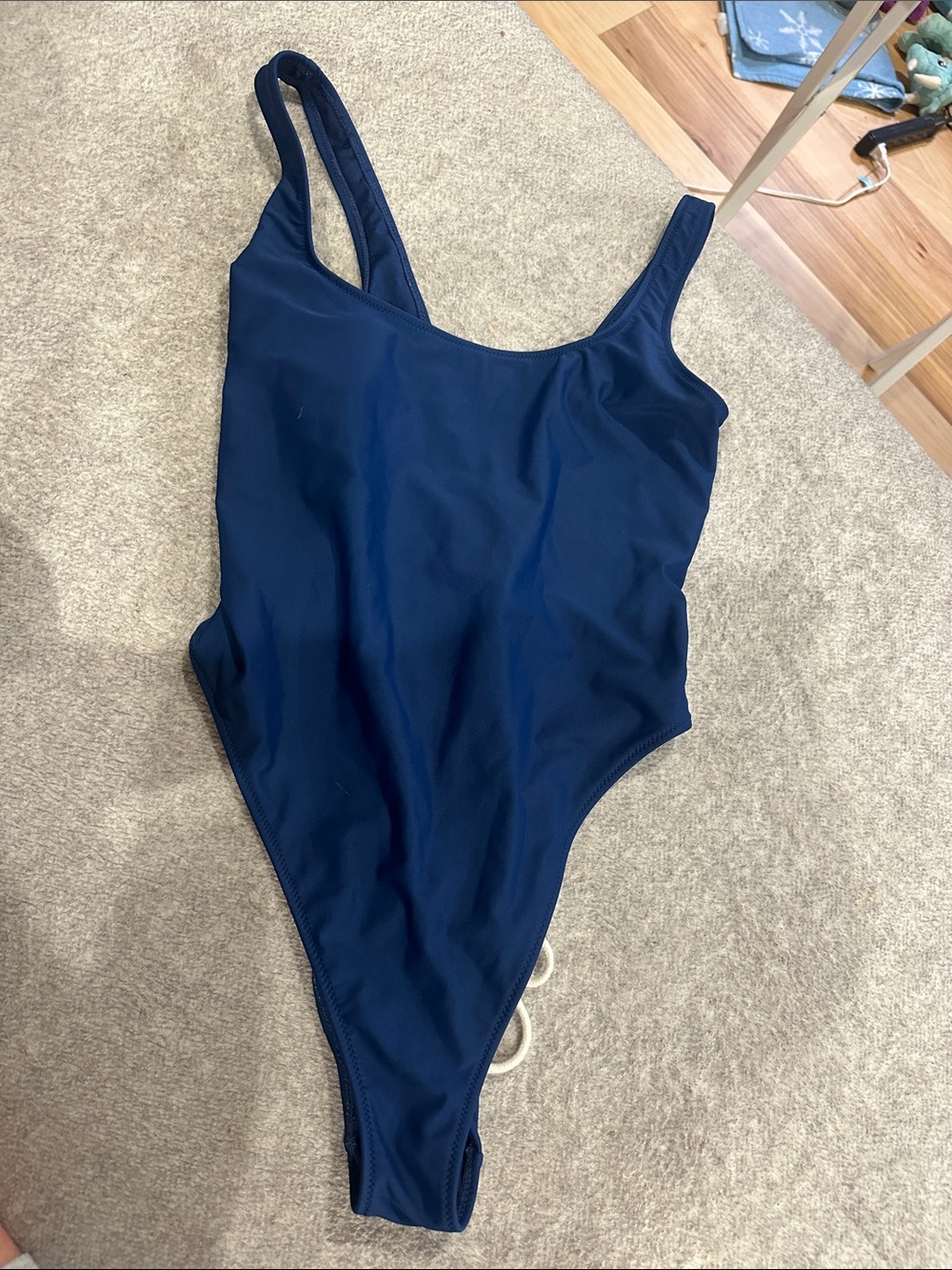 Navy high hip One-Piece Swimsuit